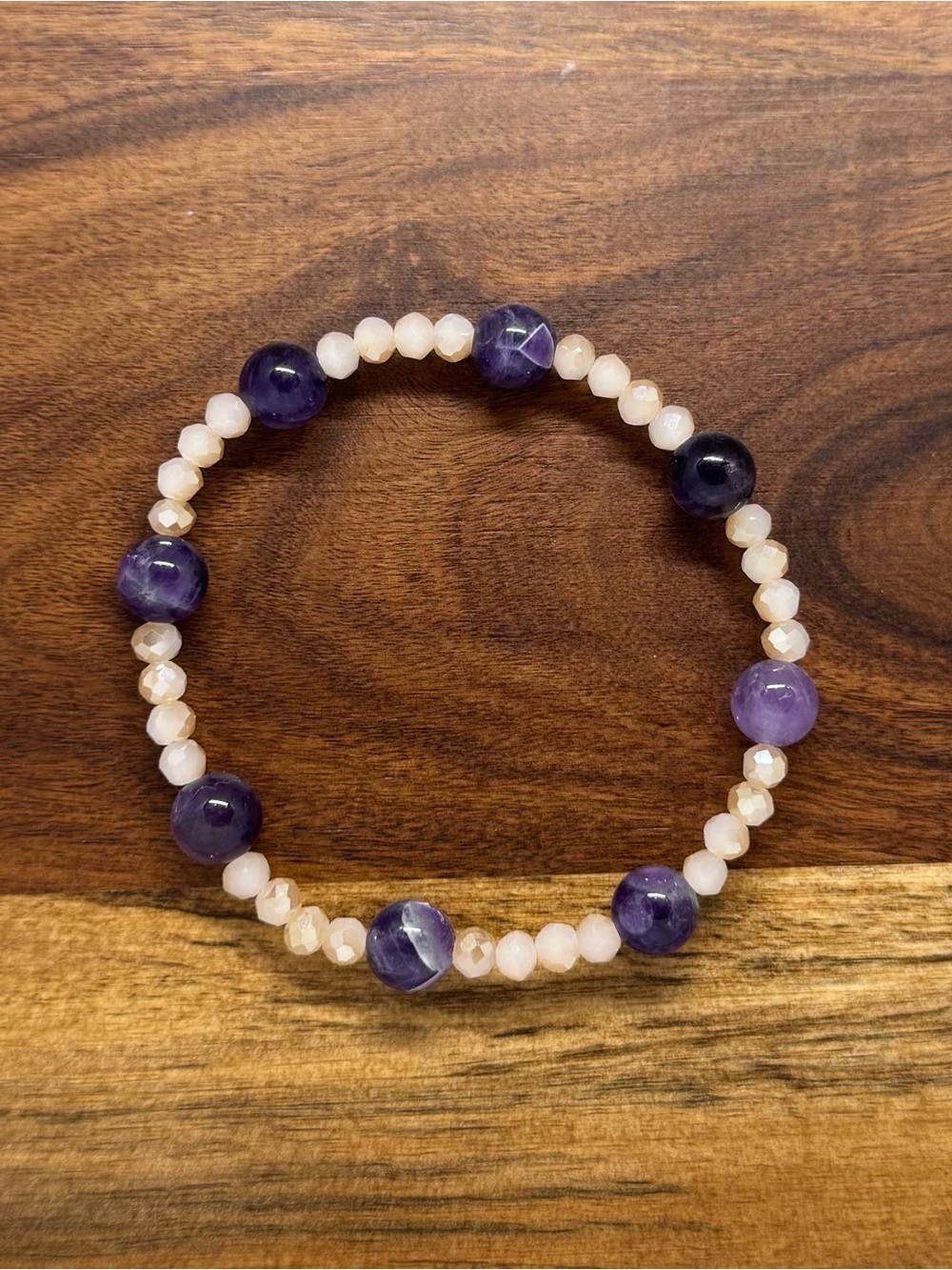 ✨ Handmade Amethyst Stretch Bracelet ✨